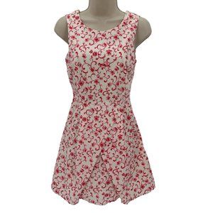 Forever 21 Womens Cream Red Floral Print Sleeveless Fit & Flare Dress Size XS